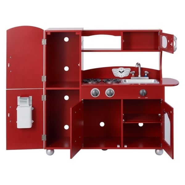 red retro play kitchen