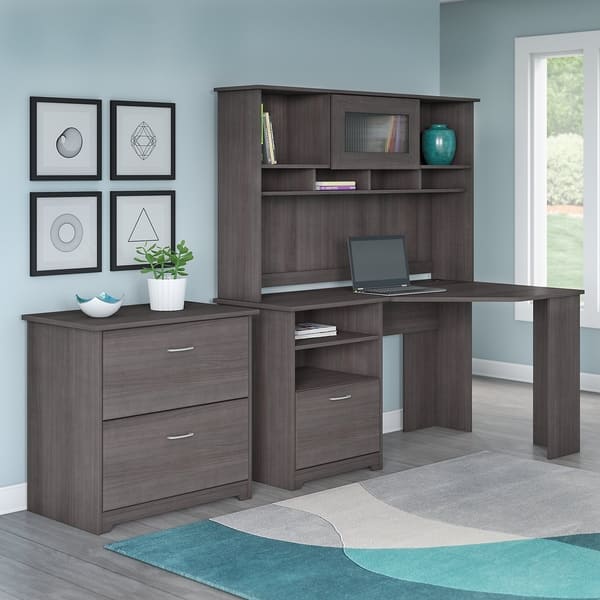 Shop Copper Grove Daintree Corner Desk With Hutch And Lateral File