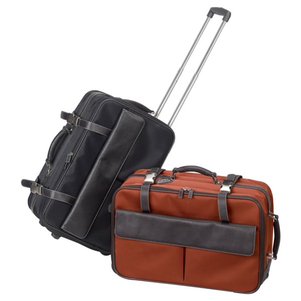 leather rolling carry on bag