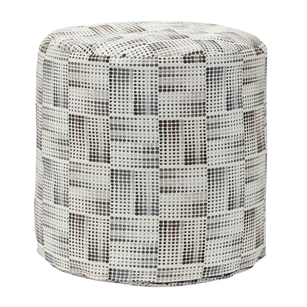 Matrix Charcoal Tapestry Pouf Ottoman