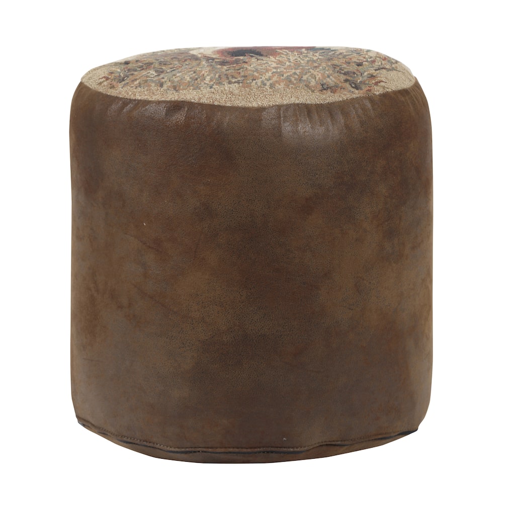 Stone Deer Tapestry Pouf Ottoman