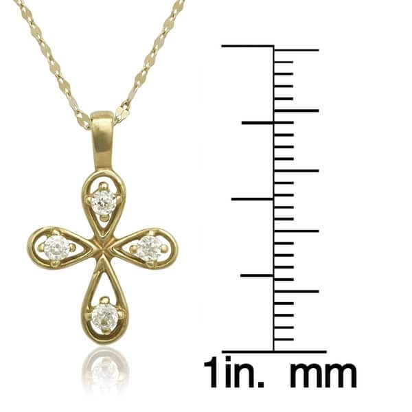 14K Yellow Gold Necklace With Faceted Cubic Zirconia 16 Inches 14K Yellow Gold Necklace With Faceted Cubic Zirconia 16 Inches