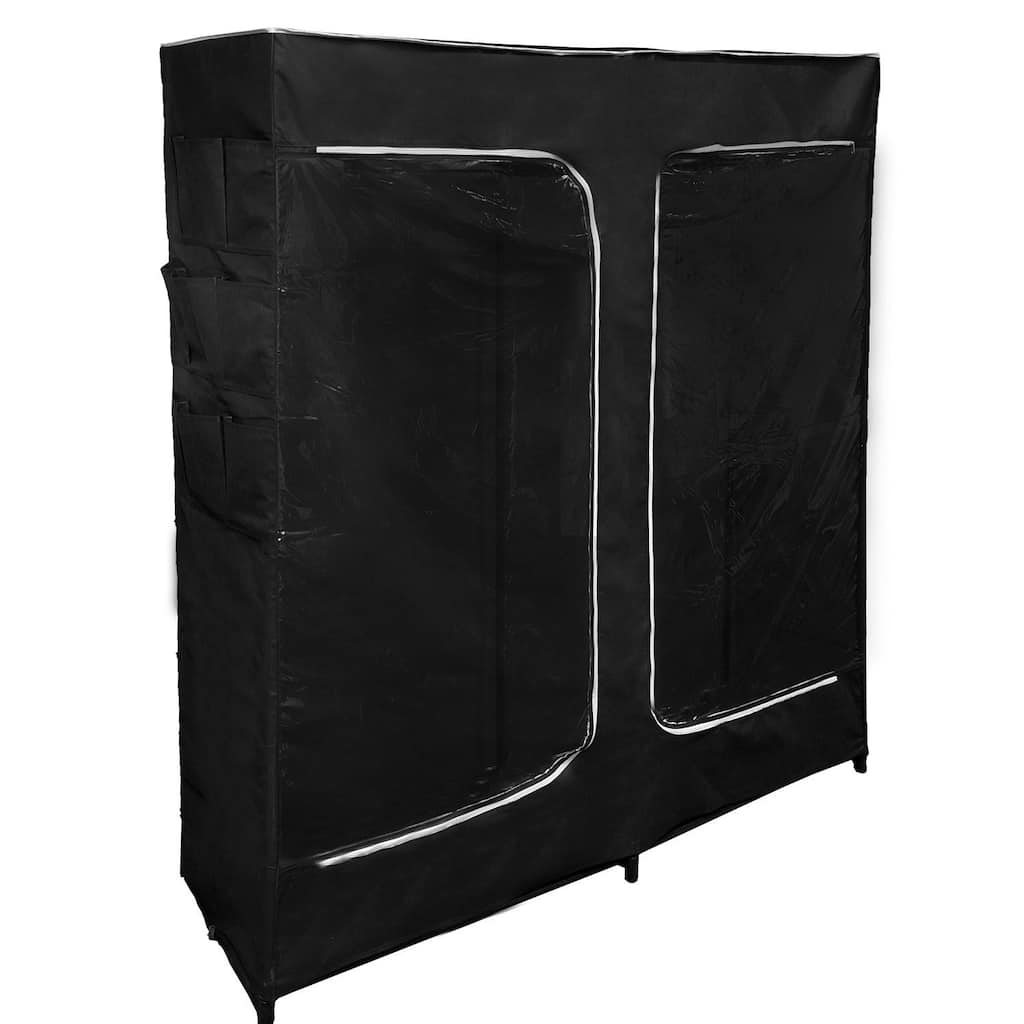 Hold N Storage Florida Brands Black 60 Inch Portable Closet with Shoe Organizer