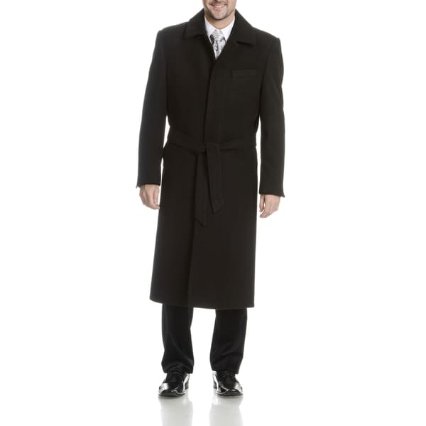 Blu Martini Men's Full-Length Wool Top Coat - Free Shipping Today ...