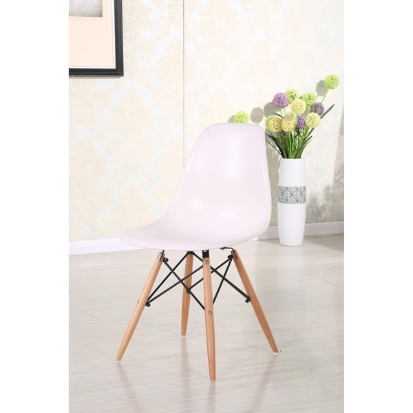 Retro Molded Plastic Wood Eiffel Legs Dining Chair (Set of 4) Free Shipping Today Overstock