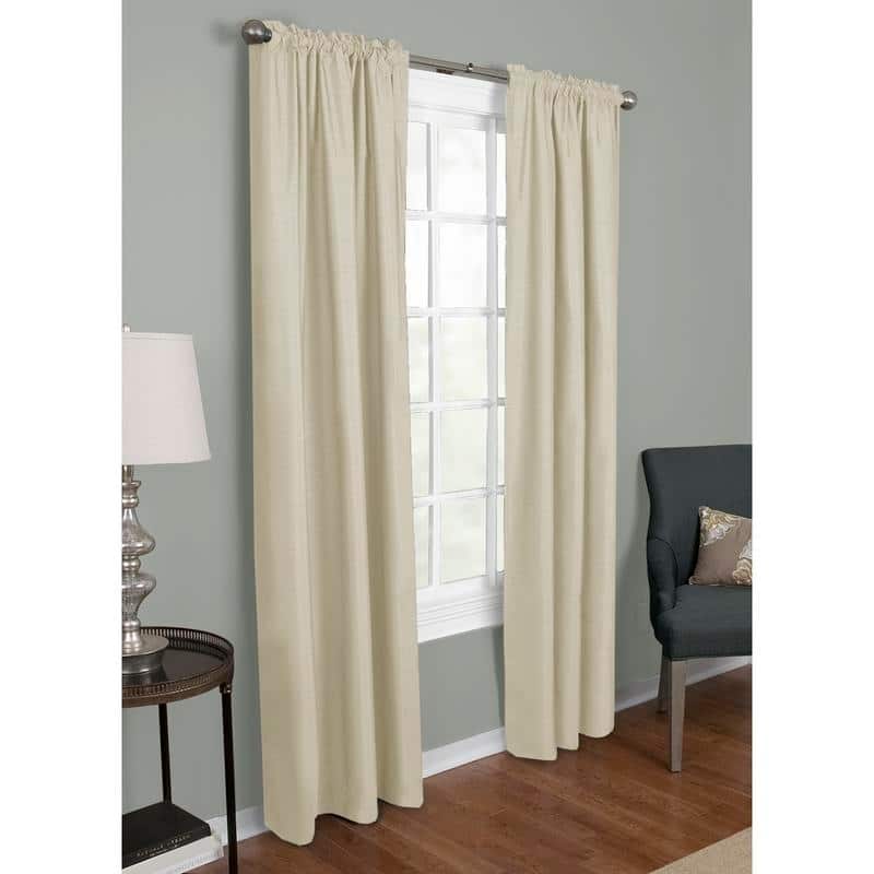 Maytex Josephine Faux Silk Thermal Shield Panel Pair - 40 x 84 - 40 x 84 - Ivory