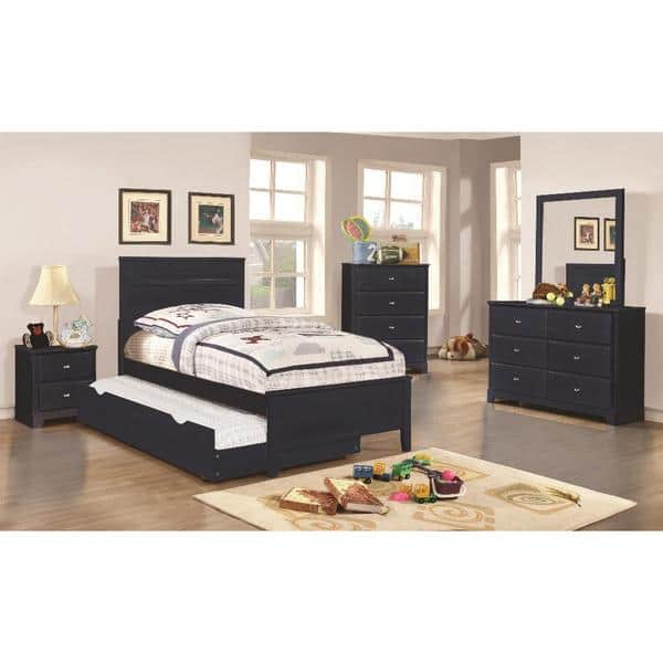 Shop Leah 6 Piece Navy Blue Bedroom Set Free Shipping