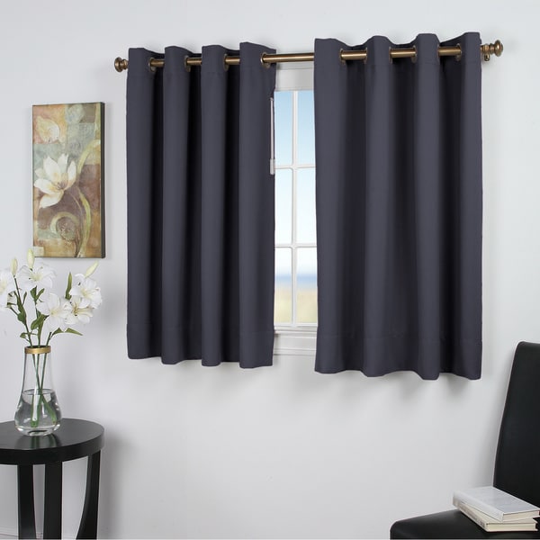 Shop Ultimate Blackout 45inch Short Length Grommet Curtain Panel  On Sale  Free Shipping On 