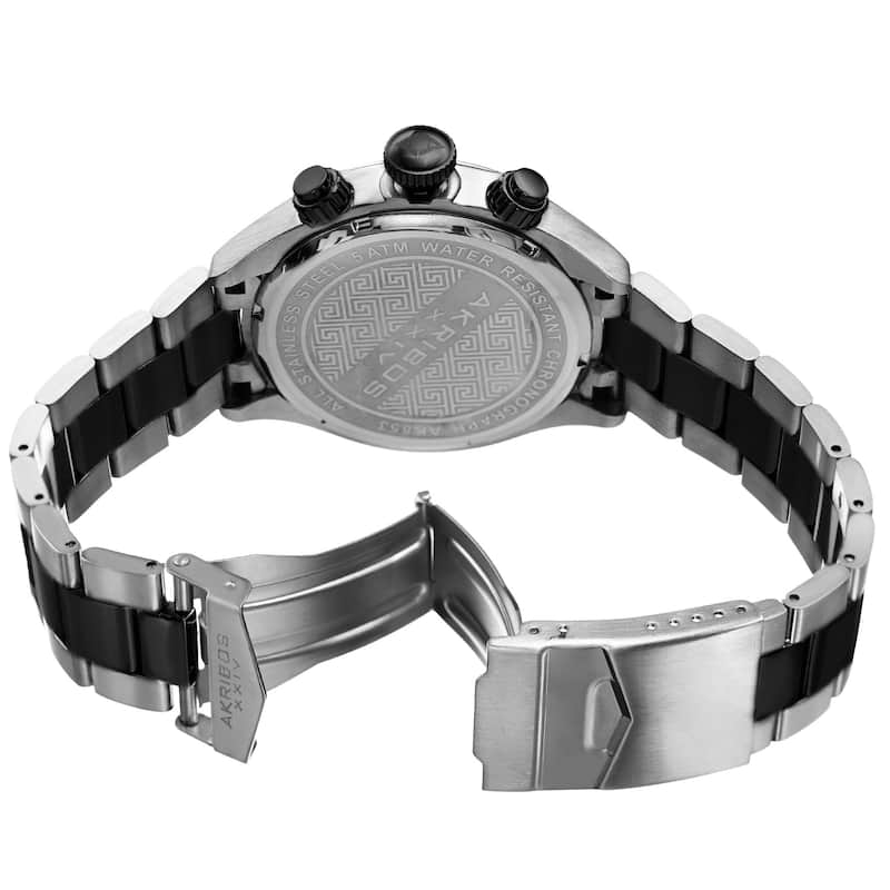 Akribos XXIV Men's Quartz Chronograph Stainless Steel Two-Tone Bracelet Watch