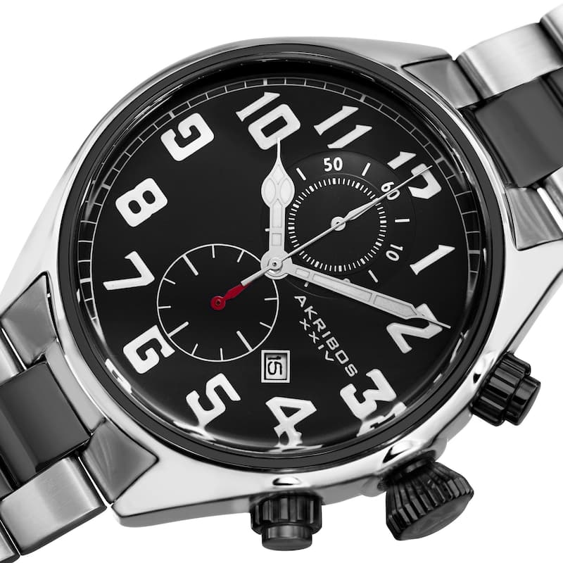 Akribos XXIV Men's Quartz Chronograph Stainless Steel Two-Tone Bracelet Watch