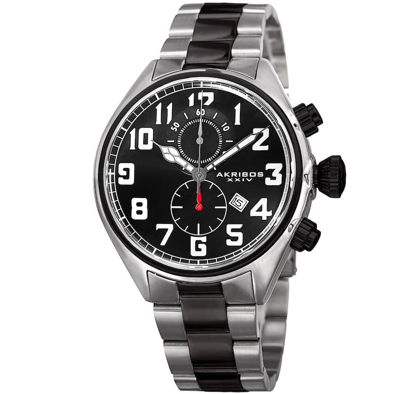 Akribos XXIV Men's Quartz Chronograph Stainless Steel Two-Tone Bracelet Watch