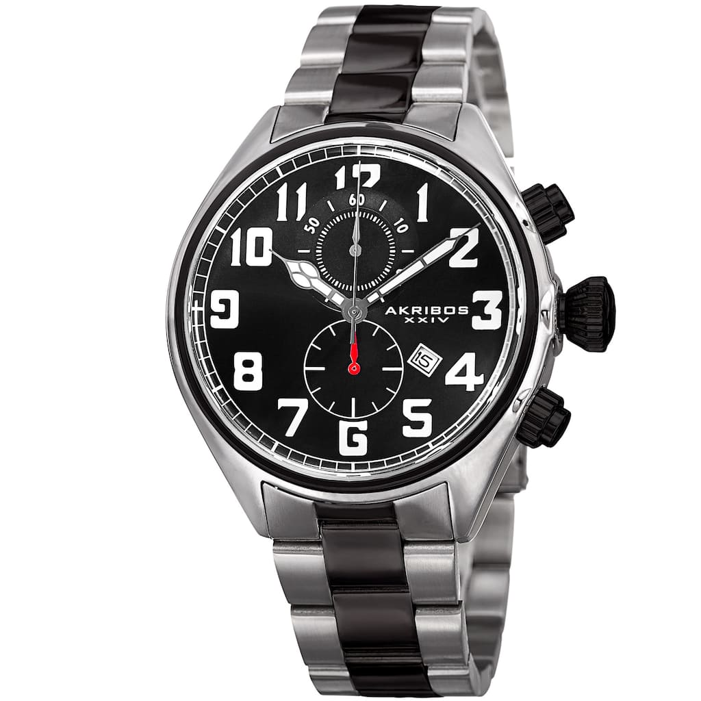 Akribos XXIV Men's Quartz Chronograph Stainless Steel Two-Tone Bracelet Watch