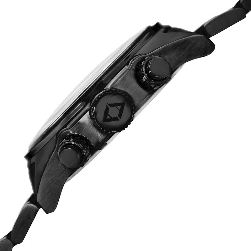 Akribos XXIV Men's Quartz Chronograph Stainless Steel Black Bracelet Watch