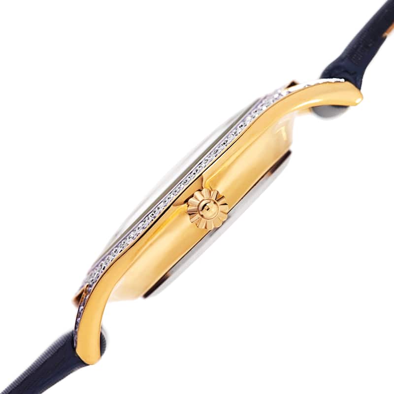Akribos XXIV Women's Quartz Swarovski Crystals Satin Blue Strap Watch