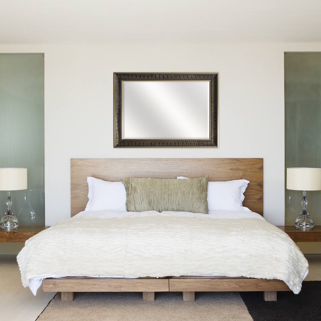 Bronze Ornate Finish Beveled Mirror