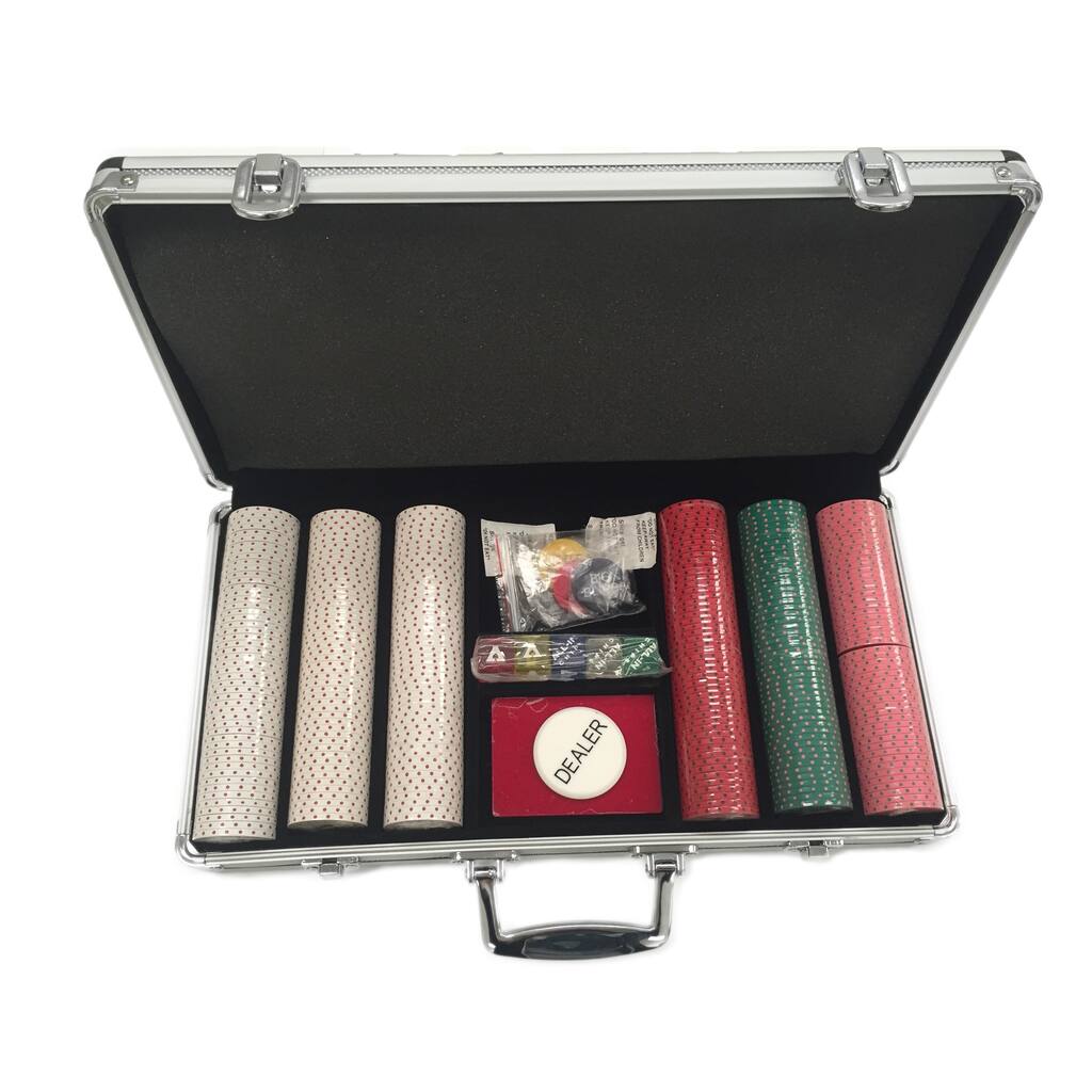 All-In 300-piece Clay Poker Chip Set with Carrying Case
