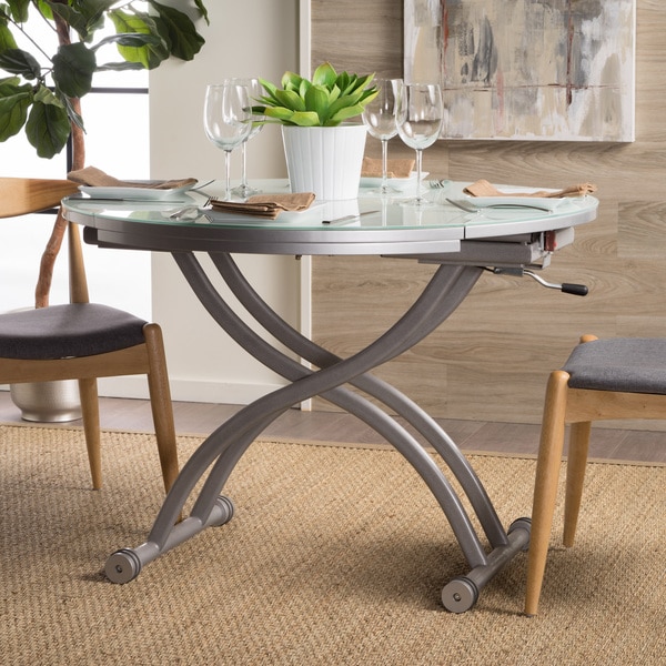 Shop Shelby Glass Top Folding Table with Drop Leaf by Christopher