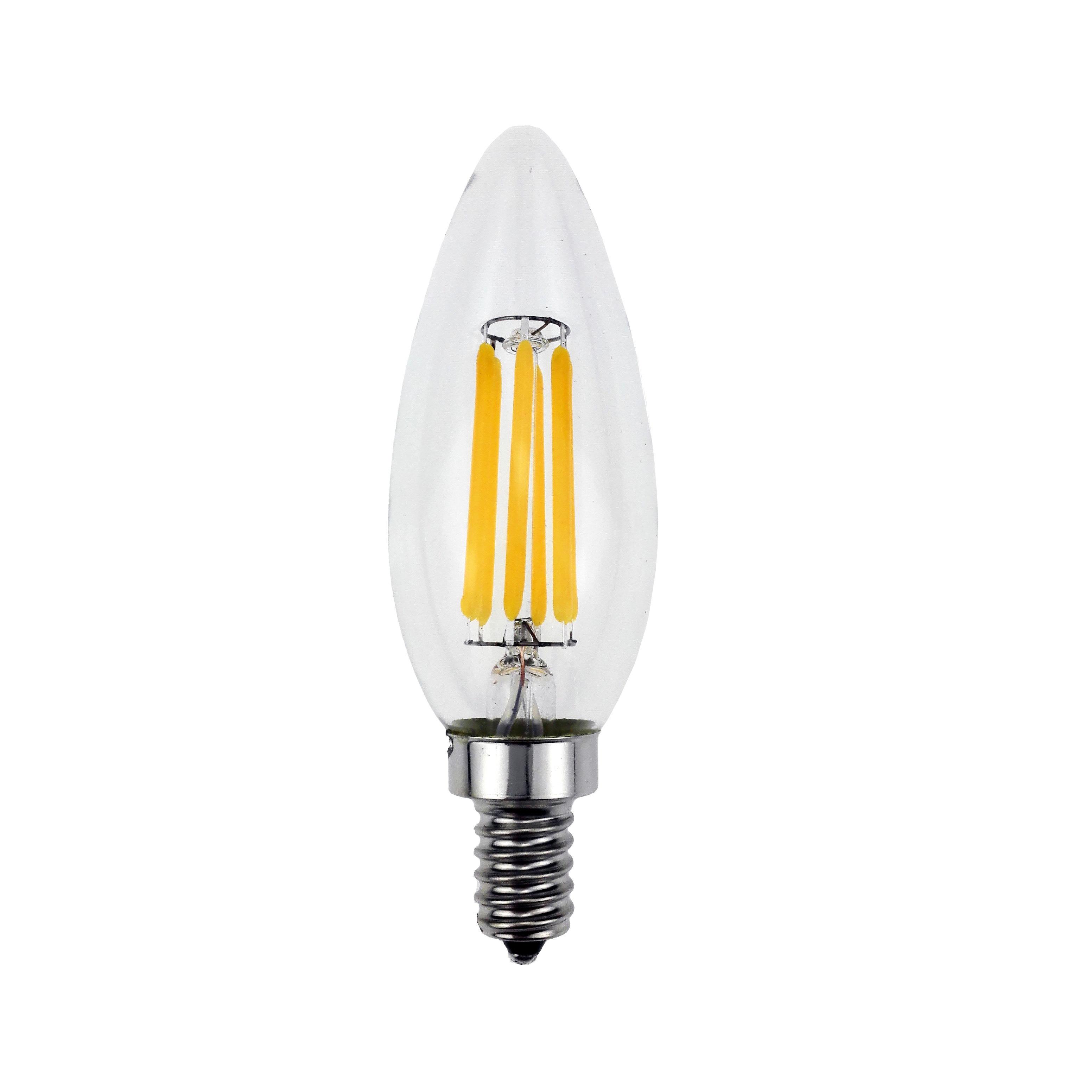 Dimmable Clear Candelabra Base 27K 1 Pack E12 60W Equivalent Sunlite 80664-SU LED Filament Chandelier Bulb with Torpedo Tip 5 Watts Warm White 600 Lumens 