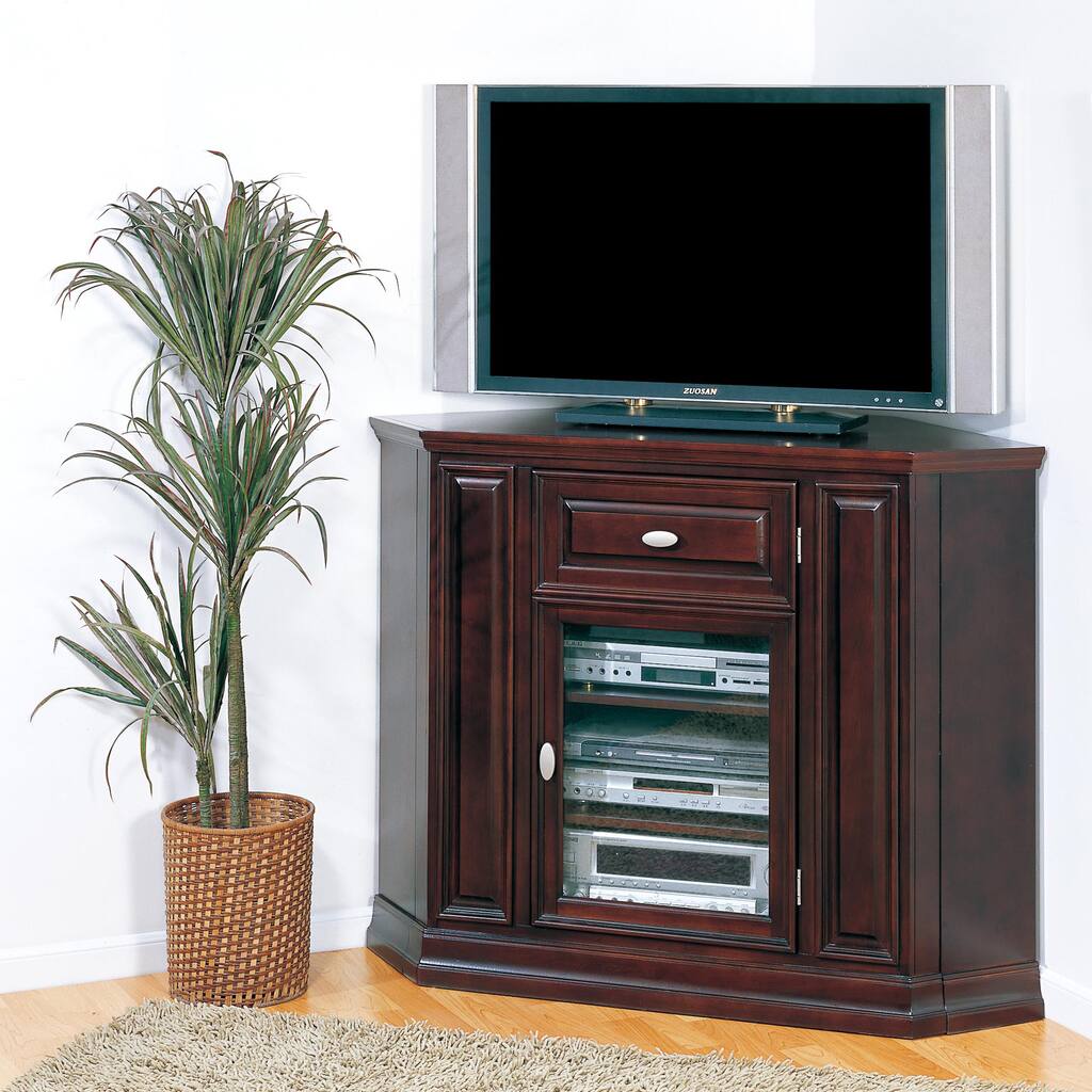 Chocolate Cherry Corner TV Stand