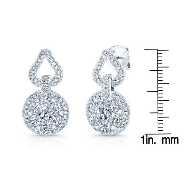 14k White Gold 2 1 4ct Tdw Vintage Inspired Diamond Earrings