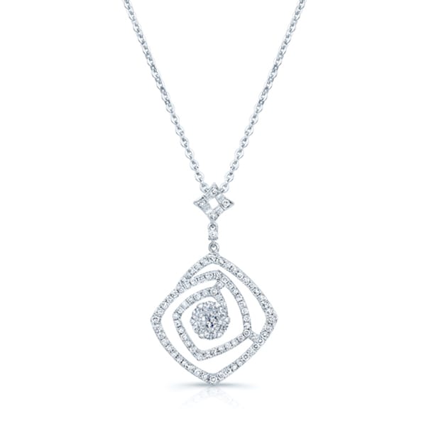 14k White Gold 3/4ct TDW Diamond Pendant (H-I, SI1-SI2) - Free Shipping ...