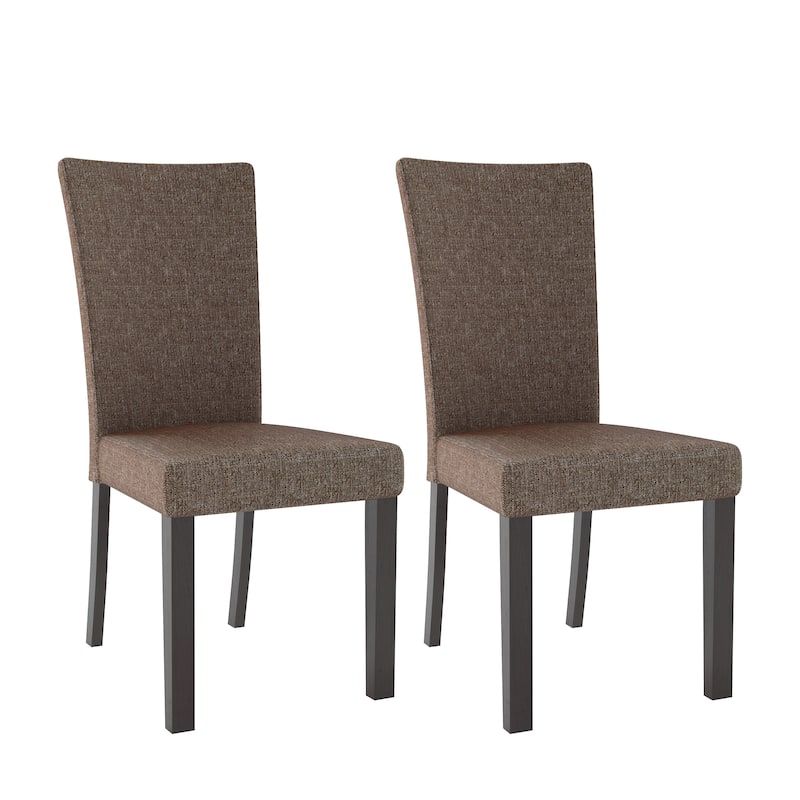 Bistro Woven Fabric Dining Chairs, Set of 2 - Brown