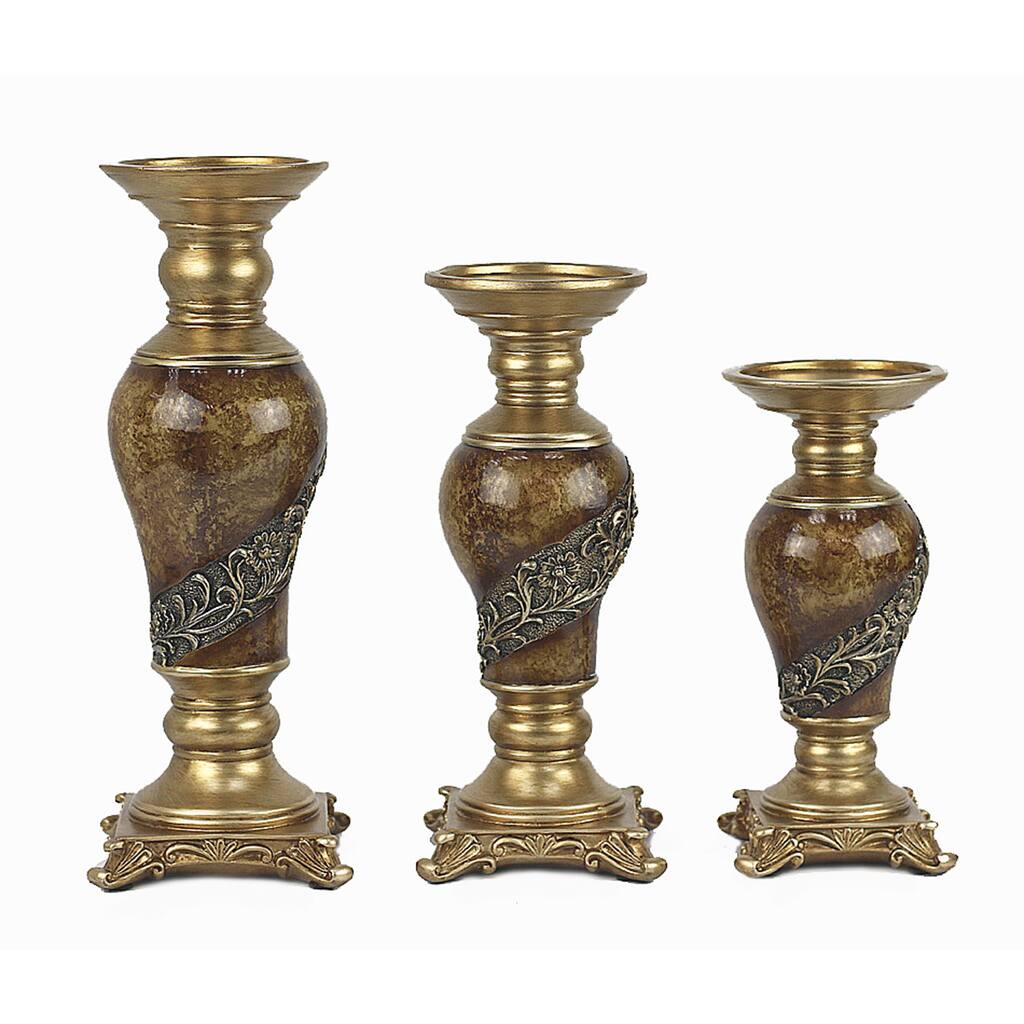 D'Lusso Designs Monique Collection Three Piece Hurricane Candle Set