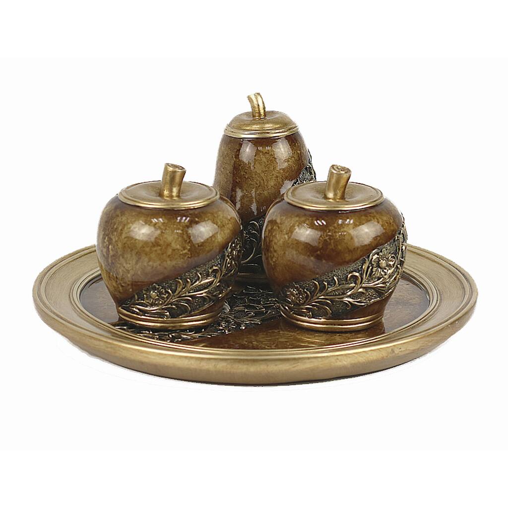 D'Lusso Designs Monique Collection Plate with Decor Fruit Set