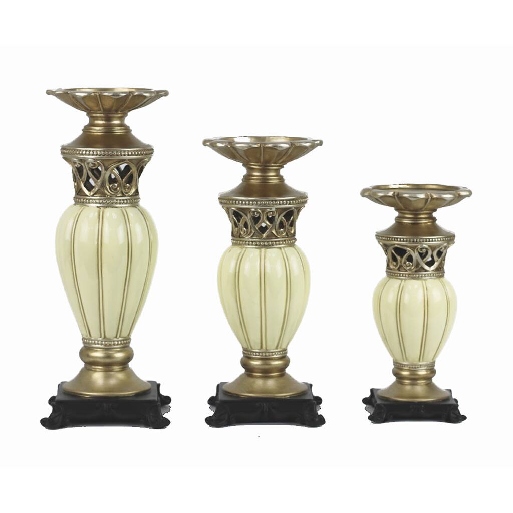 D'Lusso Designs Juliana Collection Three Piece Hurricane Candle Set