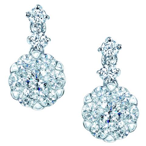 14k White Gold 3/4ct TDW Diamond Dangle Earrings