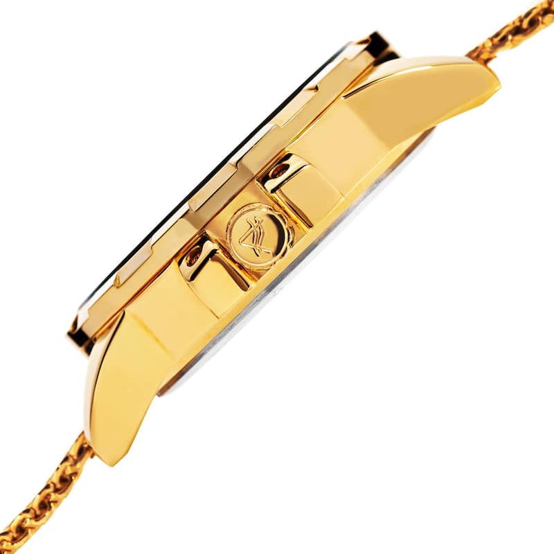 August Steiner Men's Quartz Quartz Stainless Steel Mesh Gold-Tone Bracelet Watch