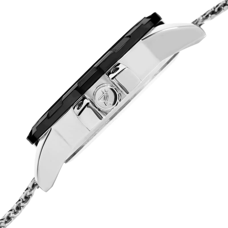 August Steiner Men's Quartz Quartz Stainless Steel Mesh Silver-Tone Bracelet Watch - Blue