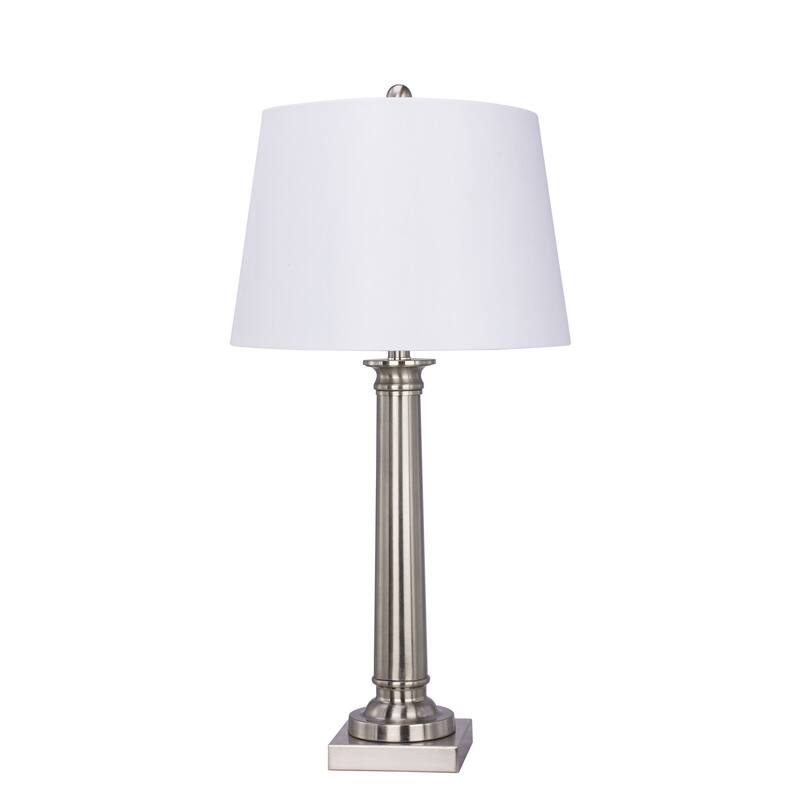 30.5" Metal Table Lamp with Brushed Steel Base