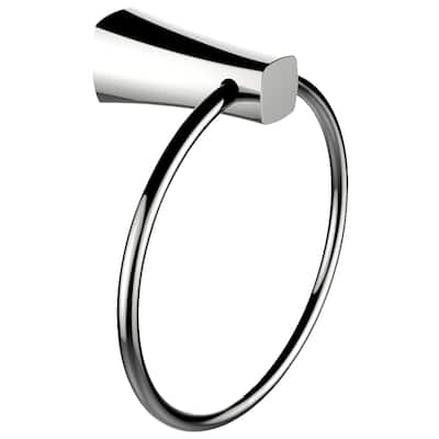 Brass Constructed Towel Ring In Chrome Finish