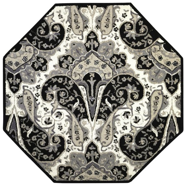Shop Black Paisley Wave 6 X6 Octagon Wool Rug 6 X 6 Octagon On Sale Overstock 10825366