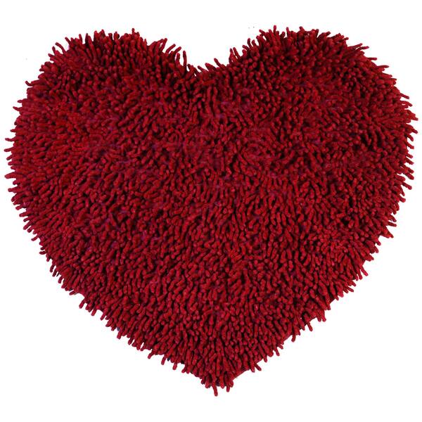 Red Chenille Twist 20x24 1'8 X 2' Solid Modern Contemporary Cotton Latex Free Handmade Shag Heart Red Chenille Twist 20x24 1'8 X 2' Solid Modern Contemporary Cotton Latex Free Handmade Shag Heart