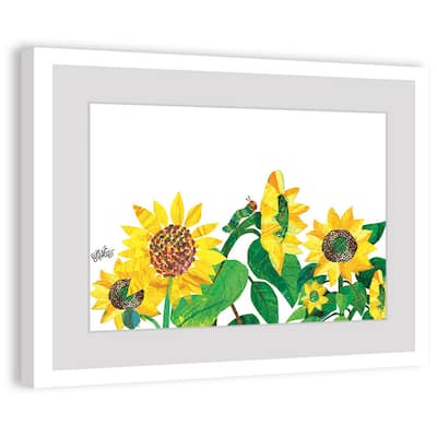 Marmont Hill - "Caterpillar and Sunflowers" by Eric Carle Painting on Framed Print - Multi-Color