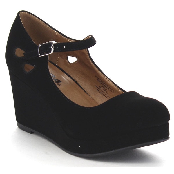 SODA TYLEE2 Girl's Cut Out Mary Jane Wedges Free Shipping On Orders