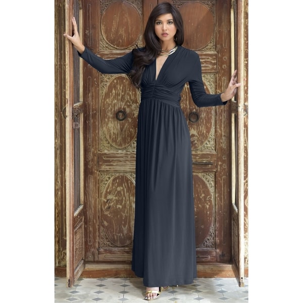 emerald long sleeve maxi dress