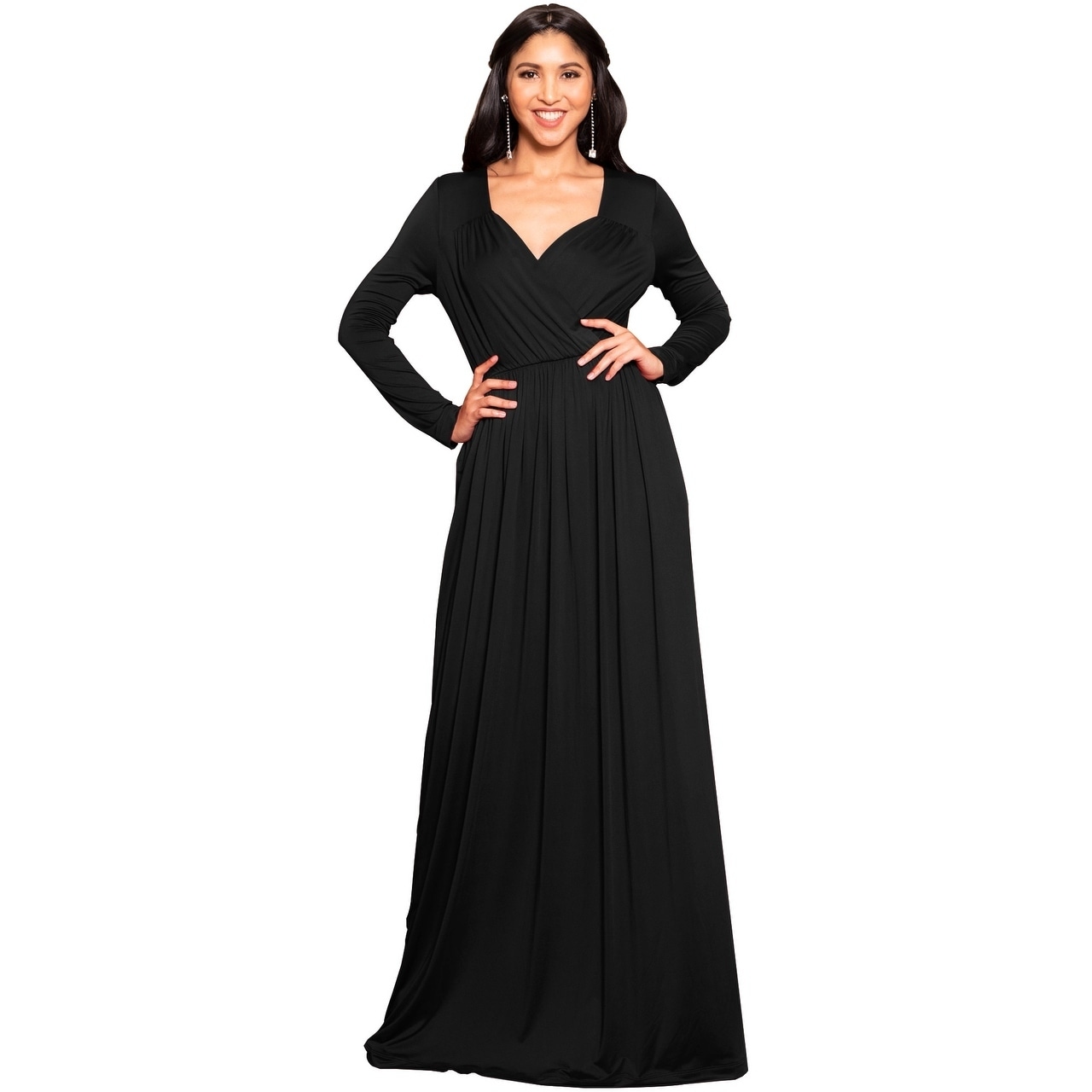 KOH KOH Women's Long Sleeve Empire Waist Dress | eBay