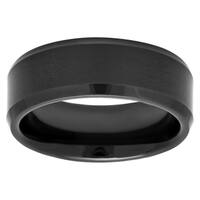 Black Tungsten Carbide Men's Brushed Finish Ring