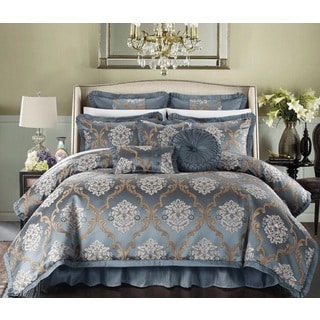 Chic Home Antonio Jacquard Scroll Blue 13-piece Bed in a Bag with Sheet Set