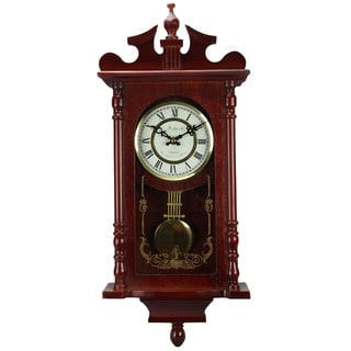 Bedford Clock Collection Redwood  25 in. Chiming Wall Clock