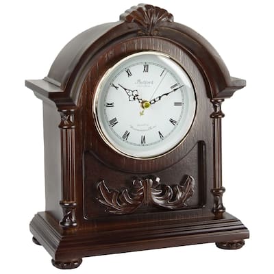 Bedford Clock Collection Wood Mantel Clock with Chimes - N/A