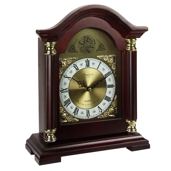 Shop Bedford Clock Collection Redwood Mantel Clock with Chimes Free