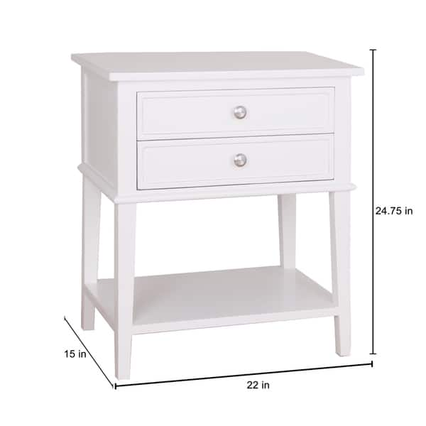 Shop Porthos Home Avery 2 Drawer Side Table Overstock 10836365