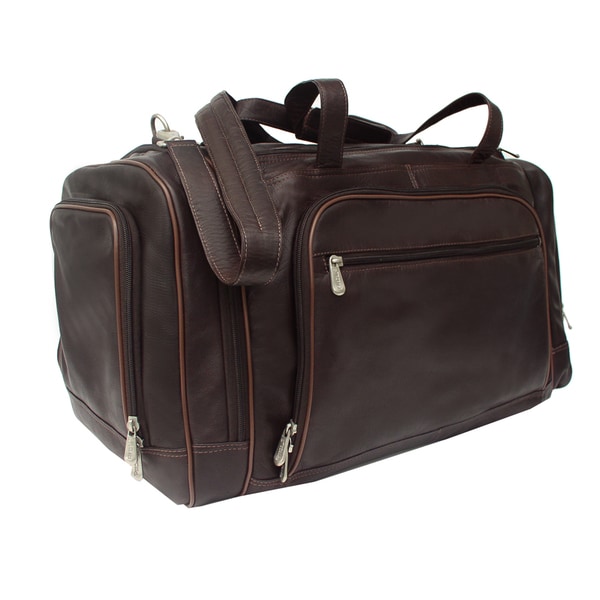 Shop Piel Leather 20-inch Carry On Multi-Compartment Duffel Bag - Overstock - 10836750