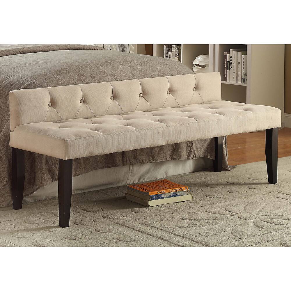 Furniture of America Zele Contemporary 64-inch Linen Fabric Accent Bench