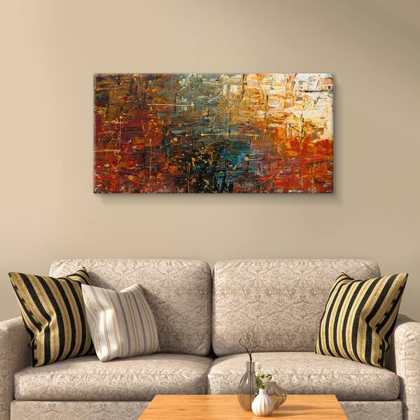 Carmen Guedez 'Gold Splash' Canvas Wall Art (24 x 48) Free Shipping Today