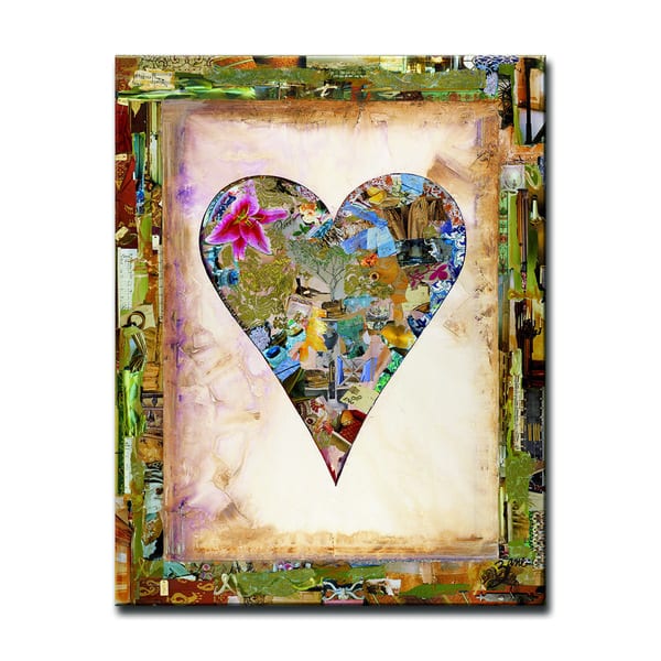 slide 1 of 6, 'Nature Heart' Heartwork Wrapped Canvas Art